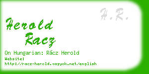herold racz business card